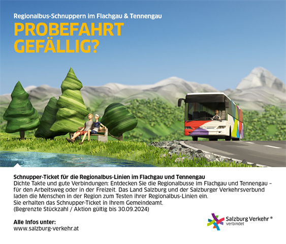 Schnupper-Ticket für  die Regionalbus-Linien im Flachgau und Tennengau